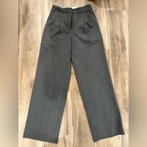 Aritzia Charcoal Herringbone Effortless Pants